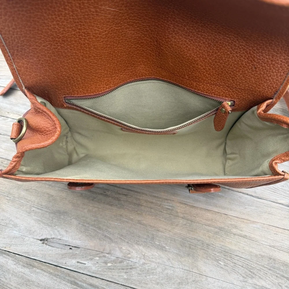 Vintage Polo Ralph Lauren‎ Pebbled Leather Messenger Crossbody Bag